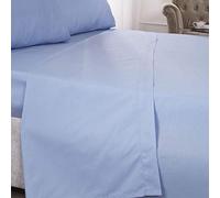 Drap Plat en Percale pour lit Simple Bleu