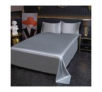 Drap Plat en Satin 120x230cm 180x230cm 230x250cm for 2 Personnes Drap Plane en Microfibre Doux Draps de lit Respirant (Color : Gray(Grey), Size : 180x230cm+48x74cm x2)