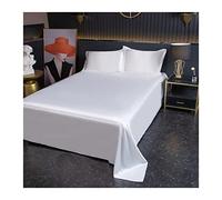 Drap Plat en Satin 120x230cm 180x230cm 230x250cm for 2 Personnes Drap Plane en Microfibre Doux Draps de lit Respirant (Color : Clean White, Size : Flat Sheet 230x250cm)