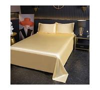 Drap Plat en Satin 120x230cm 180x230cm 230x250cm for 2 Personnes Drap Plane en Microfibre Doux Draps de lit Respirant (Color : Golden, Size : Flat Sheet 180x230cm)
