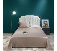 VIXDA Drap Plat en Soie de mûrier Naturel Drap de lit de Couleur Unie Drap de lit Simple Double King Size