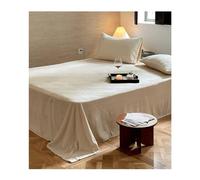 Drap Plat Flanelle 1/2 Personnes pour Lit 90 180 200 Hiver Toucher Cachemire Flanelle Drap de lit Microfibre Super Chaud (Color : Beige, Size : 245x270cm)