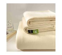 Drap Plat Flanelle Hiver Chaude Drap de lit Polaire Drap du Dessus 1/2 Personne Doux Douillet(Milk White,160x230cm+48x74cm x1)