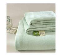 Drap Plat Flanelle pour 1 2 Personnes Drap du Dessus 160x230cm 200x230cm 240x250cm 240x270cm Drap Plat en Polyester Doux pour lit 90cm à 200cm(Green,160x230cm+48x74cm x1)