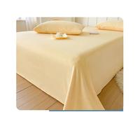 Drap Plat Flanelle pour 1 ou 2 Personnes 120x230cm à 245x270cm Draps de lit Plats pour Lits Simple Double, Idéal pour Adult et Enfant Bed Sheets(Yellow,245x270cm)