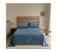 Drap Plat Flanelle sans élastique 160x230 240x250 240x260 Luxueux Super Doux Confortable en Polaire idéal for l'automne, l'hiver et Le Printemps(Navy Blue,240x250cm)