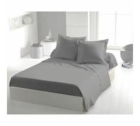 Drap Plat Gris Clair 240x300 cm - Microfibre 82 g/m² Douce et Légère - Entretien Facile, Repassage Superflu - 2 Personnes - Home linge passion