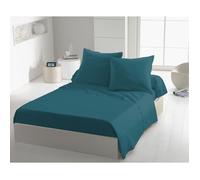Drap plat - HOME LINGE PASSION - HP72100 - Microfibre 82 g - 180 x 290 cm - Bleu canard