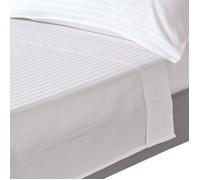 HOMESCAPES Drap Plat en Percale de Coton égyptien 330 Fils, Drap de lit Blanc 240 x 275 cm