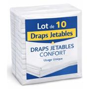 Drap Plat Jetable Confort - Lot de 10 Draps - Solution Hygiénique pour Locations Saisonnières, Gîtes, Campings & Hébergements Touristiques - Gain de Temps & Économie Blanchisserie (220x240 cm)