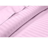 Drap plat King size - 400 fils au pouce carré, 100 % coton égyptien, doux, luxueux, respirant, motif à rayures, bords ourlés, coton à fibres longues pour un confort ultime