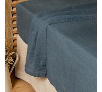 Drap Plat L’Effet Papillon pour lit 2 Personnes - Drap de lit 100% Lin Lavé Douceur & élégance [ Draps Housses ] (Gris Ardoise, 270x300 cm)