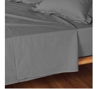 Douceur d'Intérieur Drap plat Lina 180 x 290 cm 100% coton Anthracite