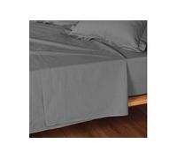 Douceur d'Intérieur Drap plat Lina 180 x 290 cm 100% coton Anthracite