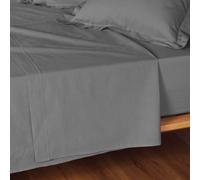 Douceur d'Intérieur Drap plat Lina 180 x 290 cm 100% coton Anthracite
