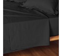 Douceur d'Intérieur Drap plat Lina 180 x 290 cm 100% coton Noir
