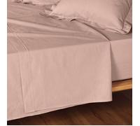 Douceur d'Intérieur Drap plat Lina 180 x 290 cm 100% coton Rose 1 personne