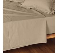 Douceur d'Intérieur Drap plat Lina 180 x 290 cm 100% coton Sable