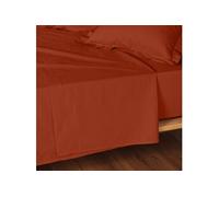 Douceur d'Intérieur Drap plat Lina 1 personne (180 x 290 cm) 100% coton Terracotta