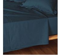 Douceur d'Intérieur Drap plat Lina 240 x 300 cm 100% coton Bleu