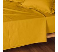 Douceur d'Intérieur Drap plat Lina 240 x 300 cm 100% coton Curry