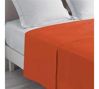 Douceur d'Intérieur – Drap plat Lina 240 x 300 cm – 100 % coton – Paprika