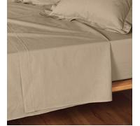 Douceur d'Intérieur - Drap plat Lina - 240 x 300 cm - 100% coton - Sable
