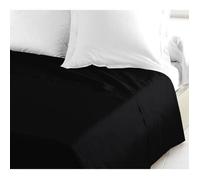 LOVELY HOME Drap Plat 100% coton 180x290 cm - 1 personne - Noir