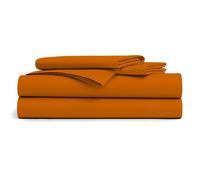 Drap Plat - ORANGE - 180x290cm - 100% Coton - 57 Fils/cm - Lavable en Machine