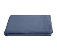 Drap plat PALACE pur coton lavé 270x290 cm uni bleu indigo