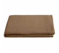 Drap plat PALACE pur coton lavé 270x290 cm uni marron cognac