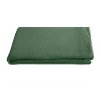 Drap plat PALACE pur coton lavé 270x290 cm uni vert cedre