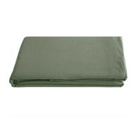 Drap plat PALACE pur coton lavé 270x290 cm uni vert mousse