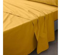 Douceur d'Intérieur – Drap plat 1 personne 180 x 290 cm – Percale 100% coton – Jaune