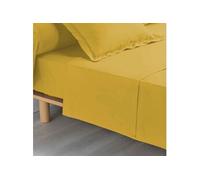 Douceur d'Intérieur Drap plat 1 personne 180x290 cm Percaline 100% percale de coton Ocre