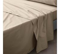 Douceur d'Intérieur Drap plat 1 personne 180x290 cm Percale 100% coton Sable