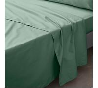 douceur d'intérieur, Drap Plat (240 x 300 cm) Percaline Tilleul, Percale de Coton