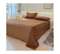 Drap Plat Polaire Flanelle 1 2 Personnes 160x230cm 240x250cm 240x270cm pour Lit 90-100cm 180cm 200cm Douce Et Chaude(Brown,240x270cm)