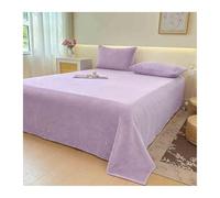 Drap Plat Polaire Flanelle 1 2 Personnes 160x230cm 240x250cm 240x270cm pour Lit 90-100cm 180cm 200cm Douce Et Chaude(Purple,240x270cm)