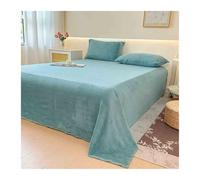 Drap Plat Polaire Flanelle 1 2 Personnes 160x230cm 240x250cm 240x270cm pour Lit 90-100cm 180cm 200cm Douce Et Chaude(Green,240x250cm+48x74cm x2)