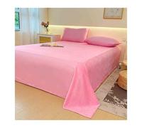 Drap Plat Polaire Flanelle 1 2 Personnes 160x230cm 240x250cm 240x270cm pour Lit 90-100cm 180cm 200cm Douce Et Chaude(Pink,160x230cm)