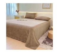 Drap Plat Polaire Flanelle 1 2 Personnes 160x230cm 240x250cm 240x270cm pour Lit 90-100cm 180cm 200cm Douce Et Chaude(Light Curry,160x230cm)