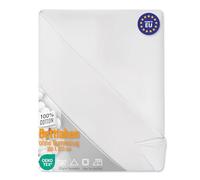 Drap Plat pour 1 ou 2 Personnes en Coton 200x220 cm - Draps de lit Plats pour Lits Simple Double ou canapé Idéal pour Adult et Enfant Bed Sheets avec Certifié Oeko-Tex Blanc 200 x 220