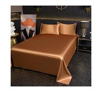 Drap plat pour lit simple, queen et double, drap de qualité supérieure pour hôtel 1 pièce, drap plat de luxe et de qualité douce pour matelas double (Couleur : café, taille : 230 x 250 cm + 48 x 74 cm