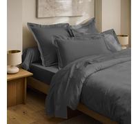 Drap Plat Prestige 100% Satin de Coton Peigné 120 Fils/cm² Coton Pur (Graphite, Drap Plat 270 x 300 cm)