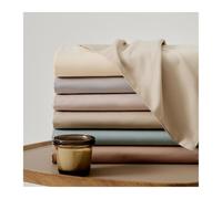 Drap Plat sans élastique 120x230cm à 245x270cm 1/2 Personnes 100% Coton Ultra Doux Confortable et Respirant(Khaki,120x230cm)