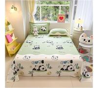 Drap plat vintage à motif floral - Drap en coton artistique premium doux, motif chic et romantique de fleurs sauvages et panda, drap plat uniquement pour femmes et filles, thème jardin décoratif pour