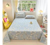 Drap Plat Vintage à Motif Floral - Drap en Coton d'Art Premium Doux, Motif Chic de Fleurs Sauvages Romantiques avec Panda, Drap Plat Seulement pour Femmes et Filles, Literie Décorative Thème Jardin