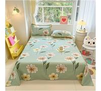 Drap plat vintage à motifs floraux - Drap en coton artistique premium doux, motif chic romantique de fleurs sauvages et panda, drap plat uniquement pour femmes et filles, literie décorative thème