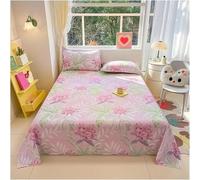 Drap plat vintage à motifs floraux - Drap en coton artistique premium doux, motif chic romantique de fleurs sauvages et panda, drap plat uniquement pour femmes et filles, thème jardin décoratif pour